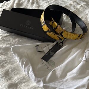Versace Yellow and Black Belt